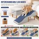 Wavy Dog Stairs for Bed & Couch, Dog Ramp for Small/Medium/Large Dogs. | 13.3"H Wooden 2-in-1 Foldable Ottoman Steps Non-slip Surface for Injured Dogs&Puppy Older, Supports 220 lbs for Beds & Sofas