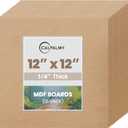 CALPALMY 12-Pack MDF Board 1/4 Inch Thick 12" x 12" Unfinished Wood Panels, 6mm Thick Medium Density Fiberboard Wood Boards for Crafts, Painting, Carpentry, Engraving, Interior Design, and More