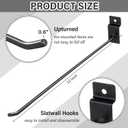 Therwen 100 Pieces 12 Inch Hanging Slatwall Hooks Accessories Metal Slat Wall Hanging Hooks Slat Wall Hanger Commercial Grade Slatwall Pegs(Load Capacity of 2.2 pounds)(Black)