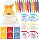 Baderke 36 Pcs Employee Appreciation Gifts Include 6 Set Thank You Staff Mug Gift Set 12 oz Appreciation Mugs Inspirational Pens Tags for Christmas Employee Staff Team(Soothing,Red Yellow Blue)