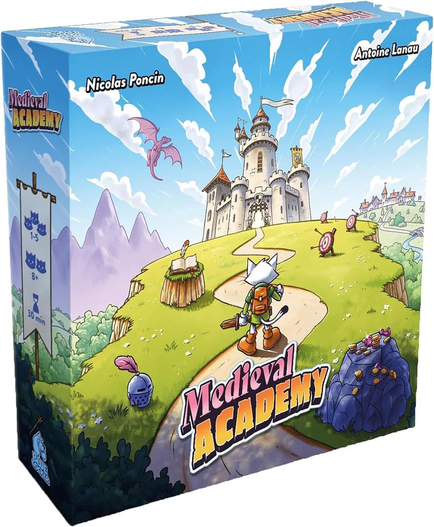Medieval Academy (Second Edition) - Card Drafting, Strategy Board Game, Chivalry, Tournaments & Adventure, Ages 8+, 1-5 Players, 30 Min