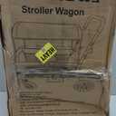 ELEMARA Foldable Wagon Stroller, Stroller Wagon for 2 Kids, Premium All Terrain Wagon for Kids with Removable Canopy, Adjustable Push/Pull Handle, Harnesses, Large Storage Bag, Gray