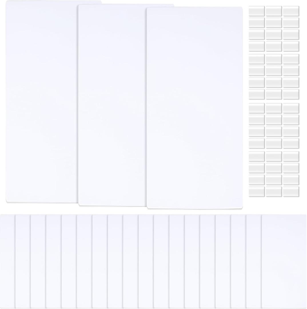 6 Pcs 5 x 3 Inch Flat Blank Plate Wall Hole Covers Ceiling Covers Plate with 48 Pcs Double Faced Adhesive Tape for Floor or Wall(5 x 3 Inch)