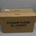 Champagne Glasses, Set of 12 Champagne Flutes with Unique Shape, Long stem Sparkling glasses for Party, Restaurant, Bar, Liquor Toasting, Clear