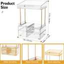 SNSLXH Makeup Organizer Bathroom Storage- 4 Tier 4 Drawer Makeup Storage, Transparent Clear Cosmetics Organiser, Ideal for Cosmetic Perfume Skincare, for Countertop, Bathroom, Office Supplies, Dresser