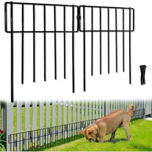 Thrivinest 10 Pack Animal Barrier, No Dig Decorative Fence, 17in(H) x10ft(L) Rustproof Metal Small Garden Fence Border for Dogs Rabbits, Bottom Blocker for Outdoor Yard Patio