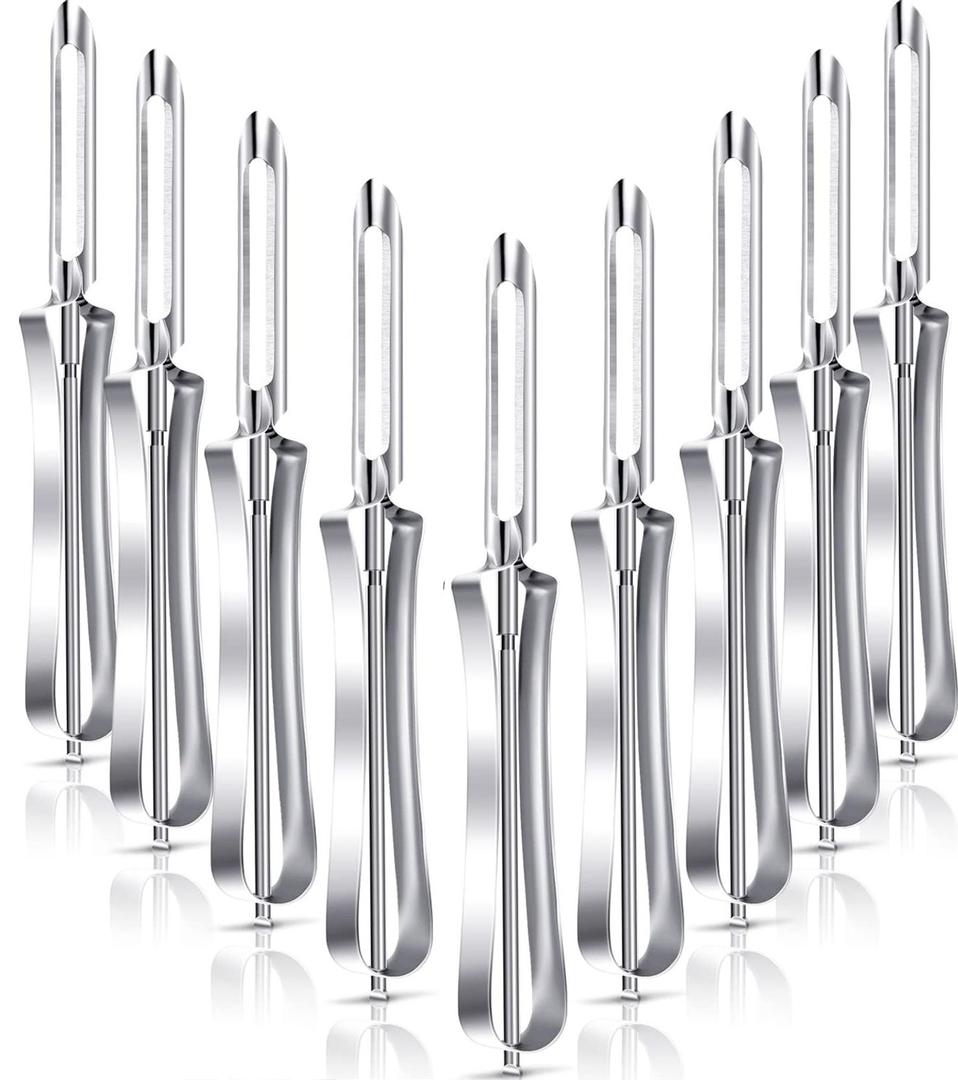 Mudder 9 Pieces Stainless Steel Fruit Vegetable Rotary Peeler Carrots Potatoes Peeling Tools for Home and Kitchen