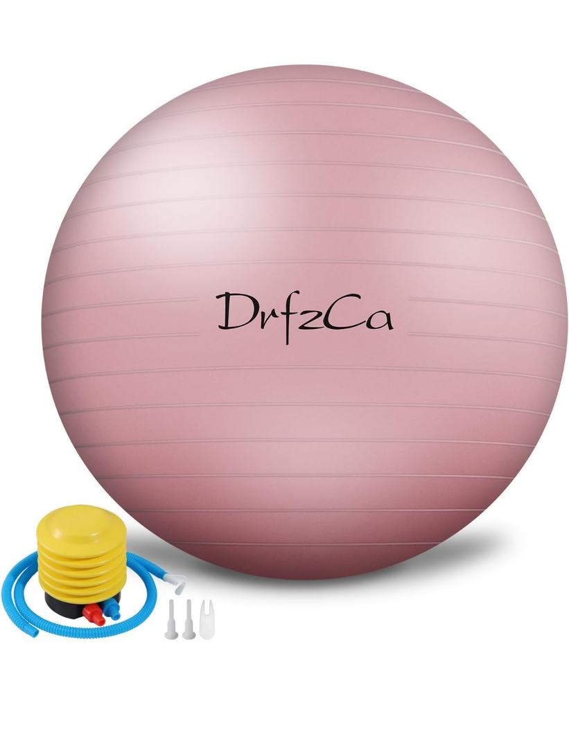DrfzCa Exercise Ball, Pilates Ball for Pregnancy, Swiss Balance Ball with Pump,Multiple Sizes Stability Ball Chair for Office, Home Gym, Fitness, Workout and Physical Therapy