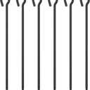 Rebar Stakes with Loop 36 Inch, 6 Pack Steel Tent Stakes Heavy Duty 1/2 Inch Diameter Metal Tree Stakes and Supports Rope Stakes for Garden Path, Walkway, Trampoline and Canopies (Black) (Q-36"x1/2"-6pcs, Q Shape-Black)