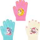 3 Pairs Kids Knitted Mittens Toddler Winter Gloves Boys Magic Five Finger Warm Mittens 1-9 Years