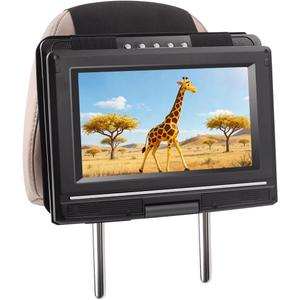 Car Headrest Mount Holder for Swivel and Flip Type Portable DVD Player fits All 7 to 11 Inch DVD Player - Portable DVD Player Car Holder for Kids in Back Seats (Black)