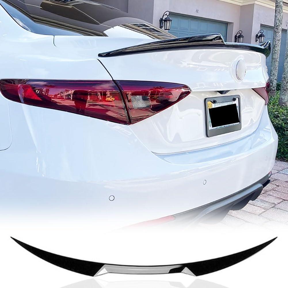 Trunk Spoiler for Alfa Romeo Giulia 2017-2024 | Car Rear Boot Lid Highkick Spoiler Wing Lip Gloss Black