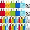Locmeo 48 Pcs Cartoon Party Favor Bags Cartoon Birthday Party Decorations Blue Sky White Clouds and Cow Print Candy Gift Treat Goodie Bags for Baby Shower Bachelorette Supplies Decoration