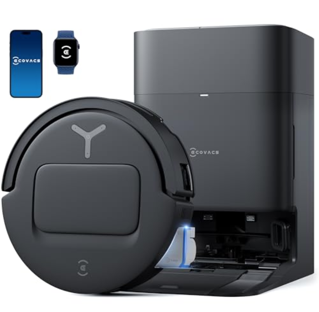 ECOVACS DEEBOT T80 Omni Robot Vacuum and Mop, Instant Self-Cleaning OZMO Roller Mop, TruEdge Deep Cleaning, AI Navigation, 18,000Pa Suction and ZeroTangle 3.0 for Pets and Carpets