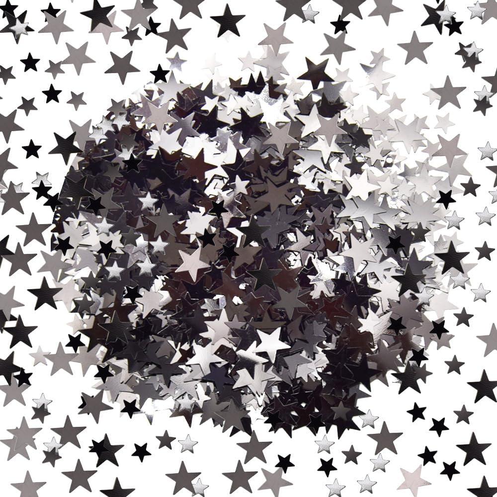 Yosawa 60g/2.1oz Foil Star Confetti Glitter Mixed Pack Metallic Foil Table Confetti Sparkle Sequins for Wedding,Party Decoration(Black)