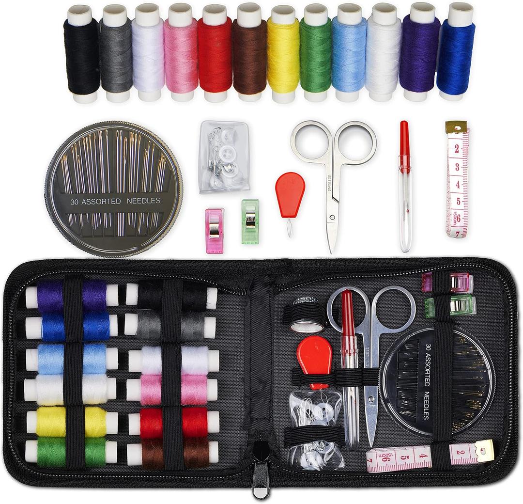 ARTIKA Travel Sewing Kit, 59-Piece Portable Kit for Travel, Includes Scissors, Thread, Tape Measure - Sewing Accessories and Supplies