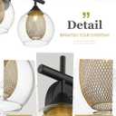 Bathroom Light Fixtures, 3-Light Black and Gold Vanity Lights Over Mirror, Farmhouse Wall Sconce Lighting with Clear Glass and Honeycomb Metal Shade, AD-22001-3W-BK