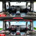 23PCS Full Set Interior Decoration Trim Kit for Jeep Wrangler JL JLU Gladiator JT 2018-2023 Steering Wheel Door Handle Air Conditioning Vent Cup Holder Reading Light Headlight Switch Gear Cover (Red)