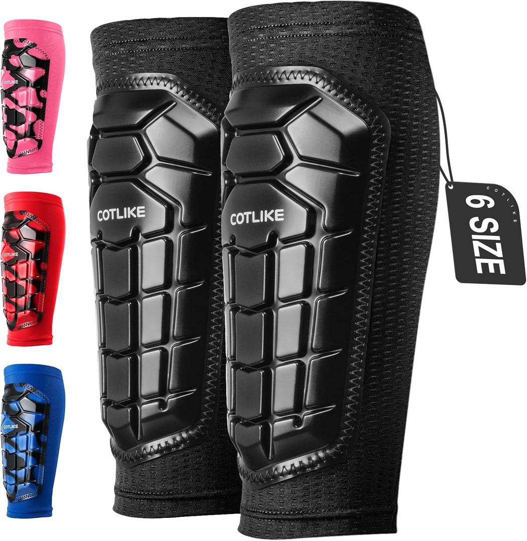 Soccer Shin Guards Kids Youth, Ski Shin Guard Sleeves for Boys Girls Adults Men Women, Protective Soccer Equipment for 2-18 Years Old Boys Girls, High Impact Resistant Breathable Comfortable (Small, Black)