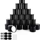 OBKJJ Black Candle Jars 10 oz Matte Tins 24 PCS Metal Candle Containers with Lids Bulk Candle Containers for Balms, Salve, Spices, Beard Balm, Crafts with 4 Markers 6 Sheets Label Stickers