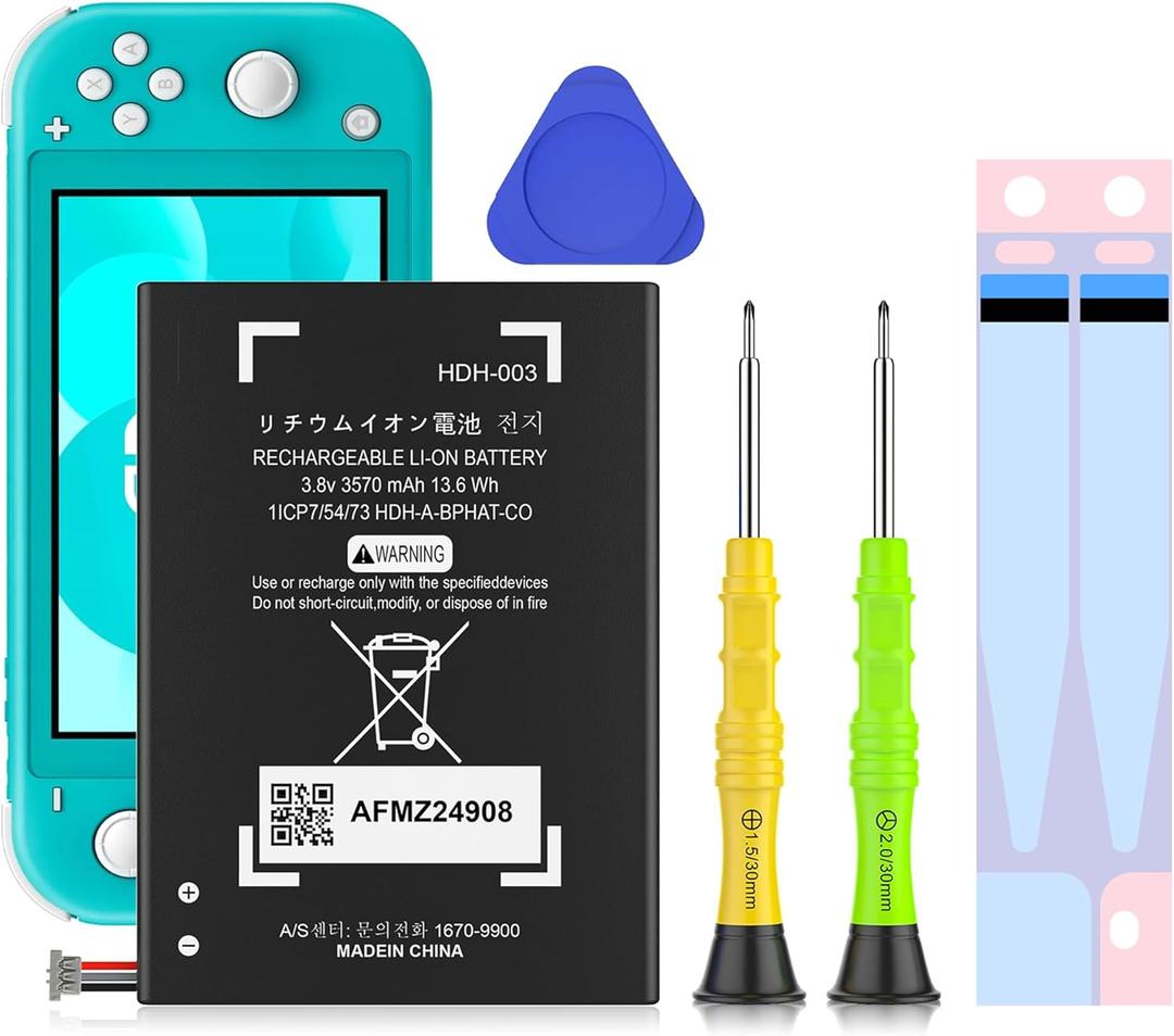 DGBOSEN Switch Lite Battery, 3570mAh Lithium Polymer Replacement Rechargeable Batteries, Compatible with Switch Lite Game Console, High Capacity Battery with Installation Tools