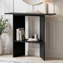 MWOOD Console Table, 31.5" Black Entryway Table for Hallway, Narrow Sofa Table Behind The Couch, Modern Tables with Storage Shelf for Entrance, Living Room, Corridor