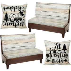 HunnmingRe 6 Pcs Rv Dinette Cushion Covers Stretch Washable Rv Dinette Cushion Covers Camper Accessories for Camper Car Bench, 2 Pillowcase, 2 Backrest and 2 Bench Replacement(Classic)