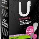 U by Kotex Balance Daily Wrapped Panty Liners, Light Absorbency, Long, 90 Count