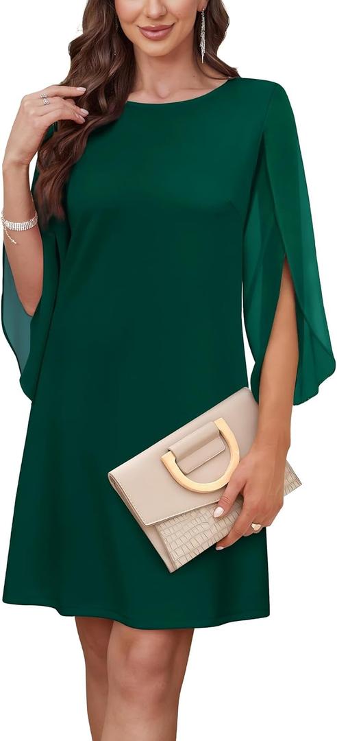 RUMIA Womens Cocktail Dresses Flutter Sleeve Wedding Guest Dresses for Women 2026 Trendy, XS