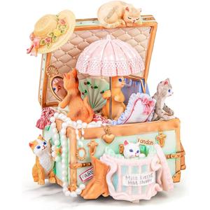 Mr.Winder Cat Music Box Gift for Girlfriend Wife Daughter Grandma Granddaughter Sister Friends, Cute Kitty Musical Box Anniversary Birthday Gifts Kitten Lover Mother Day Present (You Are My Sunshine)