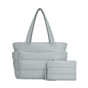 TOPDesign Puffer Tote Bag for Women, Lightweight Puffy Handbag with Compartments, Quilted Shoulder Bag for Work, Travel, Gym