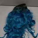 NAYOO Long Ombre Bluish Green Wavy Wig for Women 26 Inch Middle Part Curly Wavy Wig Natural Looking Synthetic Heat Resistant Fiber for Daily Party Use (Ombre Bluish Green)