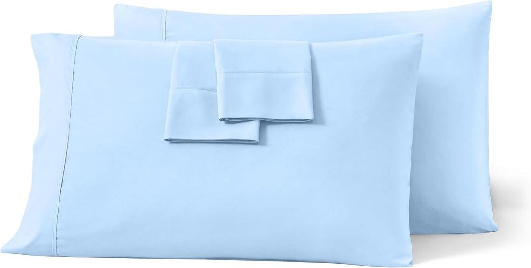 King Pillow Cases Set of 2-100% Egyptian Cotton 600 Thread Count Light Blue Pillow Cases 20 x 36 Inches with Envelope Closure Soft, Skin-Friendly, Hotel Quality Pillow Covers for Bed King Pillow Cases Set of 2-100% Egyptian Cotton 600 Thread Count Light Blue Pillow Cases 20 x 36 Inches with Envelope Closure Soft, Skin-Friendly, Hotel Quality Pillow Covers for Bed