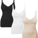 EUYZOU Womens Tummy Control Shapewear Tank Tops Seamless V-Neck Compression Tank Tops Body Shaper Camisole Size L