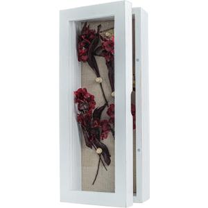 Freezing point Shadow Box Frame 5x12.5 Shadow Boxes Display Case with Linen Back Memorabilia Awards Medals Bouquet Photos Picture Badge Wedding Memory Box for Keepsakes White Small Pin Board White