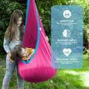 OUTREE Kids Pod Swing Seat, Cotton Child Hammock Swing Chair, Sensory Swing for Indoor and Outdoor Use, Pink and Blue