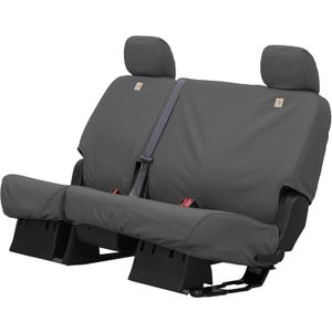 Covercraft Carhartt SeatSaver Custom Seat Covers | Fits 2014-2019 Chevrolet Silverado/GMC Sierra 1500, 2015-2024 Silverado/Sierra 2500/3500 | 2nd Row Crew Cab, 60/40 Bench Seat, Duck Weave Gravel