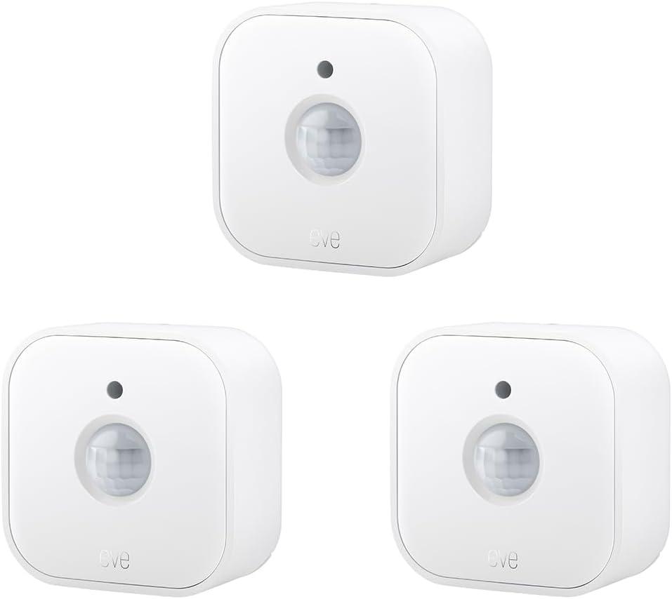 Eve Motion (Matter) 3-Pack  Smart Motion and Light Sensor, IPX3, Automatic Activation of Devices, Future-Proof, Works with Apple Home, Alexa, Google Home, SmartThings, requires Thread Border Router