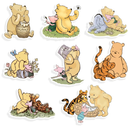 Classic Winnie Bear Friends Cutouts Prop with Stand - 8 Patterns Baby Shower & Birthday Decorations Centerpiece Double-Sided Printing