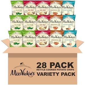 Miss Vickie's Kettle Cooked Potato Chips, Variety Pack, 1.375 Ounce (Pack of 28) Best Before April 22, 2025