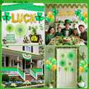 47 Pcs St. Patrick's Day Golf Cart Decorations Kit, St. Patrick Parade Car Decorations, Luck Shamrock Balloons Pleated Fan Flag Tinsel Garlands Foil Curtains Paper Fans for Irish Festival Party Decor