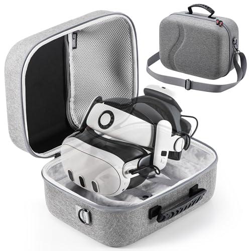 STARTRC GAMES Carrying Case for Meta Quest 3, Large Travel Case Compatible with BOBOVR S3 Pro/KIWI Design Battery Head Strap and Other Accessories, Hard Shell Travel Bag for Oculus Quest 3 (Black)