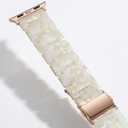 V-MORO Resin Band Compatible with Apple Watch Series 7/8/9/10/11 41/40/38/42mm, Women Fashion Strap for iWatch Series 6/5/4/3/2/1/SE, Lightweight Bracelet Wristband Replacement, Ivory White-Rose Gold
