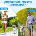Lukovee Hands Free Dog Leash, 10FT Adjustable Training Lead 1/2 Inch Nylon Heavy Duty Lead No Pull for Large Medium Dogs, Tangle Free Reflective Waist-Leash for Walking Running, (DB, Plus Handle)