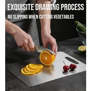 Titanium Cutting Board - 2025 New titanium cutting boards for kitchen,Double-Sided Food Grade Cutting Board,Chopping Board Cutting Mat for Meat Fruit & Vegetable-1 pc.X-Large (18.11x11.81in) (Silver)