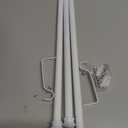 White Curtain Rods for Windows 48 to 93 - 5/8 Inch Heavy Duty Metal Curtain Rods Set - Rustic Farmhouse Drapery Rods with Brackets - Matte