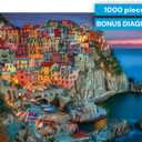 Buffalo Games - Cinque Terre 1000 Piece Puzzle for Adults - Jigsaw Puzzles - Challenging Italy Coastal Scene with Poster - Peter Stewart Photography