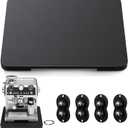 GuanQiao 360 Rotation Appliance Slider for Coffee Maker & Heavy Kitchen Appliance, Bamboo Rolling Tray for Kitchen Counter, Sliding Tray with Premium Wheels (Black, 15.7"13")