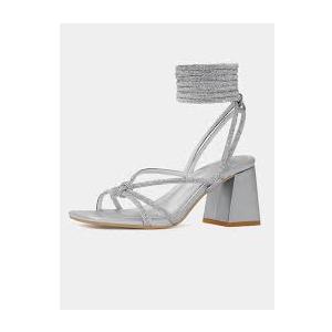 DREAM PAIRS Women's Heels Chunky Block Strappy Square Open Toe Ankle Buckle Heeled Sandals Wedding Party Dress Shoes Indie 7.5