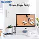 ELEGRP 15 Amp 125V Duplex Receptacle Outlets, Standard Electrical Wall Outlet, TR Tamper Resistant, Self-Grounding, Residential Grade, Mid Outlet Covers Included, UL Listed, Matte White, 10 Pack